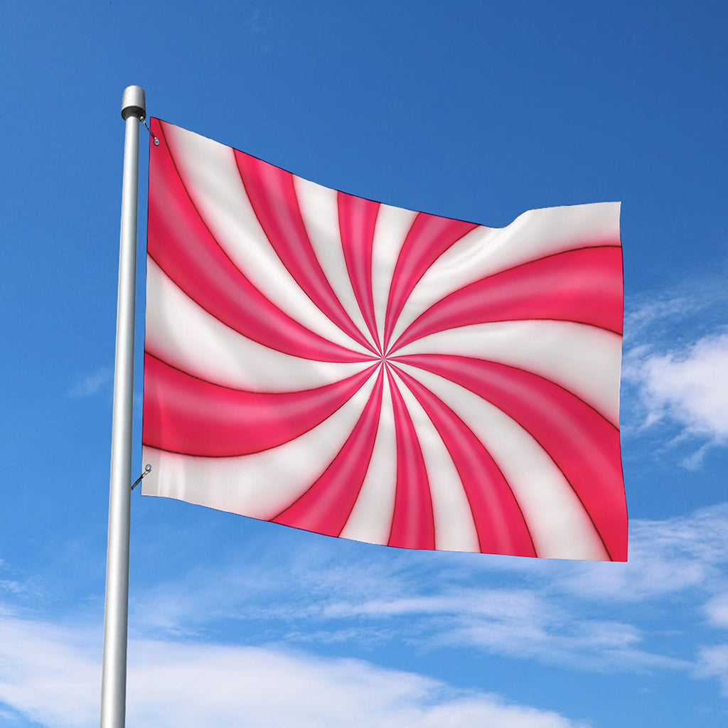 Pink Swirl Candy Print Polyester Flag