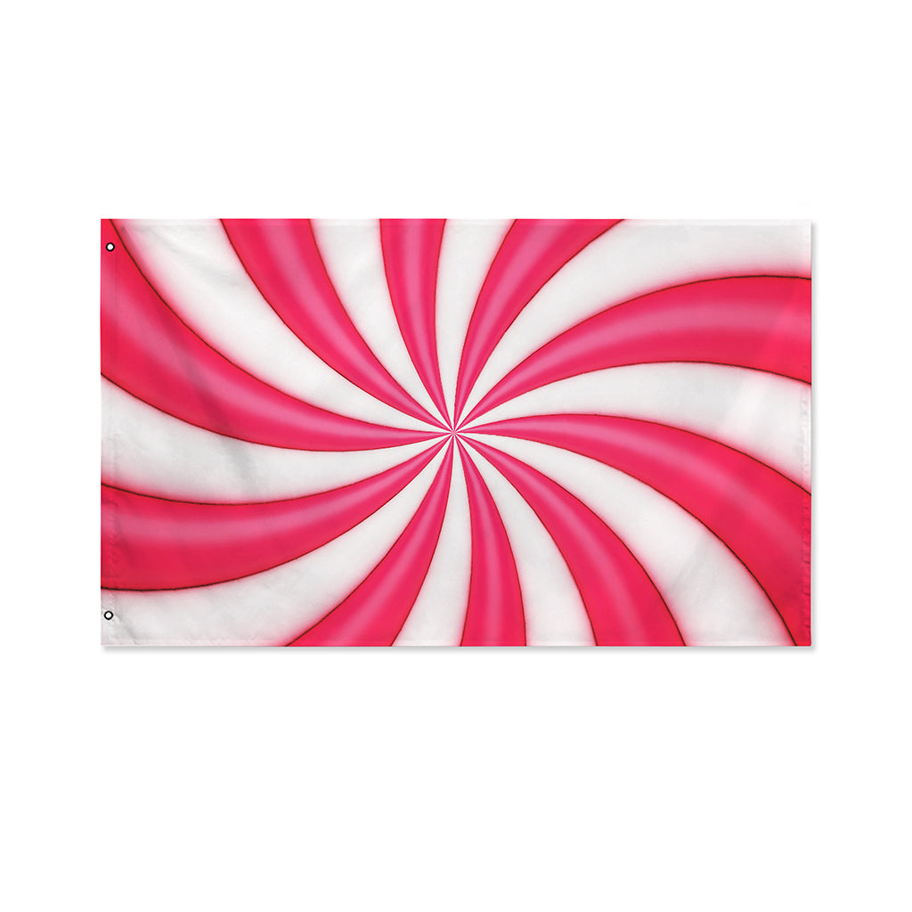Pink Swirl Candy Print Polyester Flag