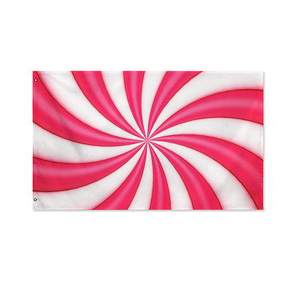 Pink Swirl Candy Print Polyester Flag