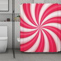 Pink Swirl Candy Print Polyester Shower Curtain
