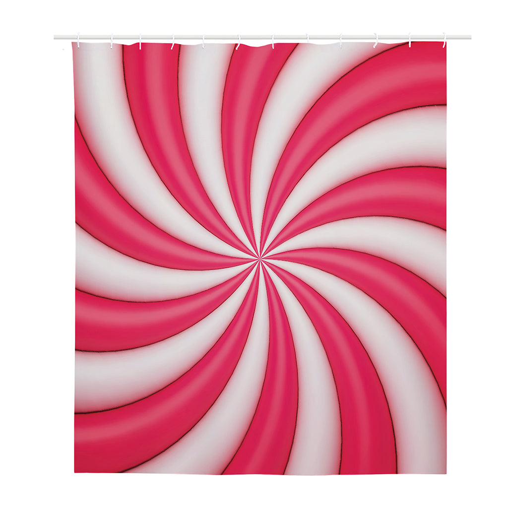 Pink Swirl Candy Print Polyester Shower Curtain