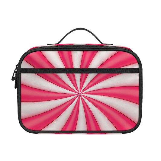 Pink Swirl Candy Print Portable Lunch Bag