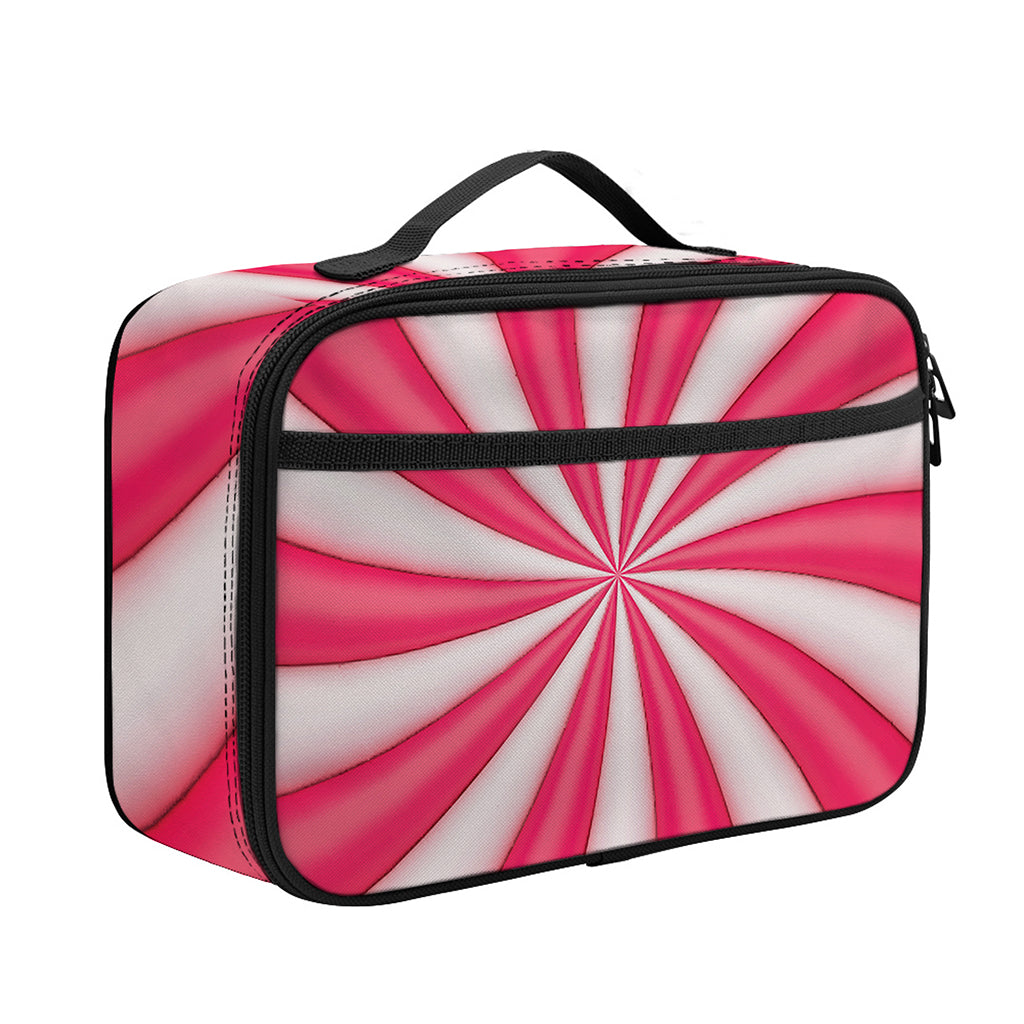 Pink Swirl Candy Print Portable Lunch Bag