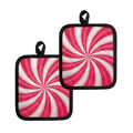 Pink Swirl Candy Print Pot Holders