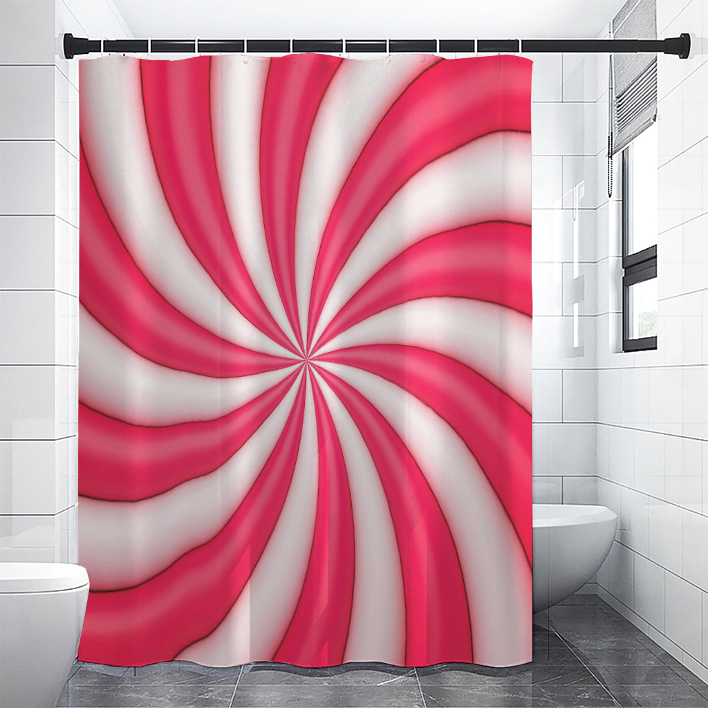 Pink Swirl Candy Print Premium Shower Curtain