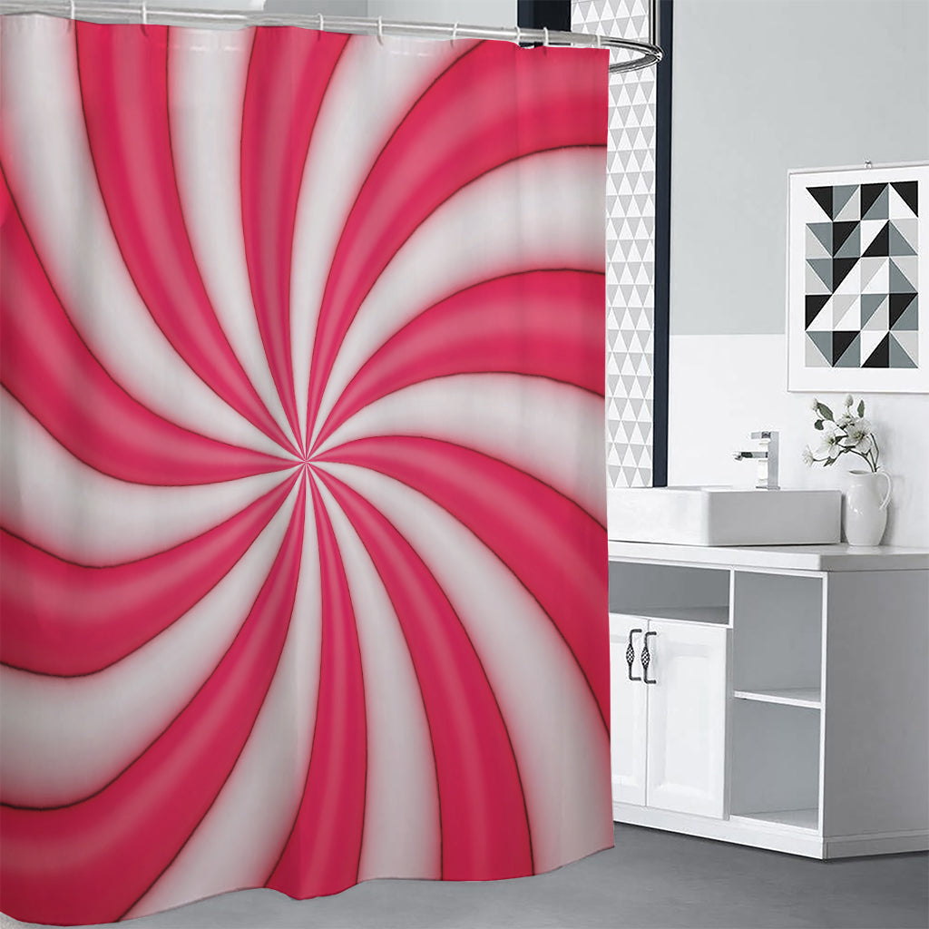 Pink Swirl Candy Print Premium Shower Curtain