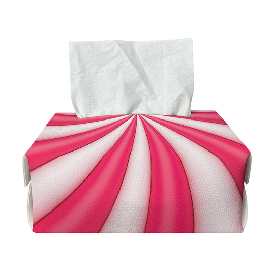 Pink Swirl Candy Print Rectangle Tissue Box Cover