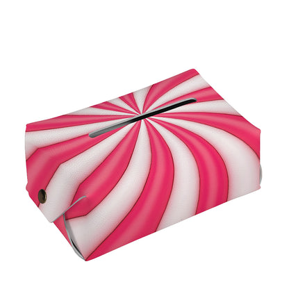 Pink Swirl Candy Print Rectangle Tissue Box Cover