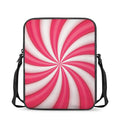 Pink Swirl Candy Print Rectangular Crossbody Bag
