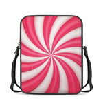 Pink Swirl Candy Print Rectangular Crossbody Bag