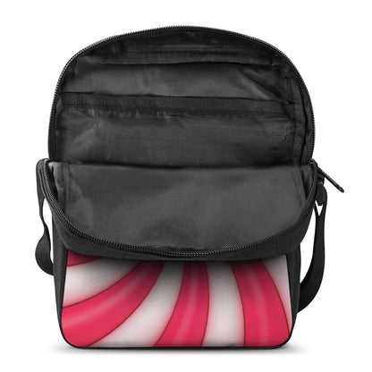 Pink Swirl Candy Print Rectangular Crossbody Bag
