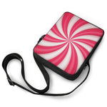 Pink Swirl Candy Print Rectangular Crossbody Bag