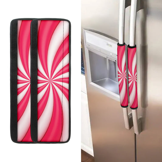 Pink Swirl Candy Print Refrigerator Handle Covers