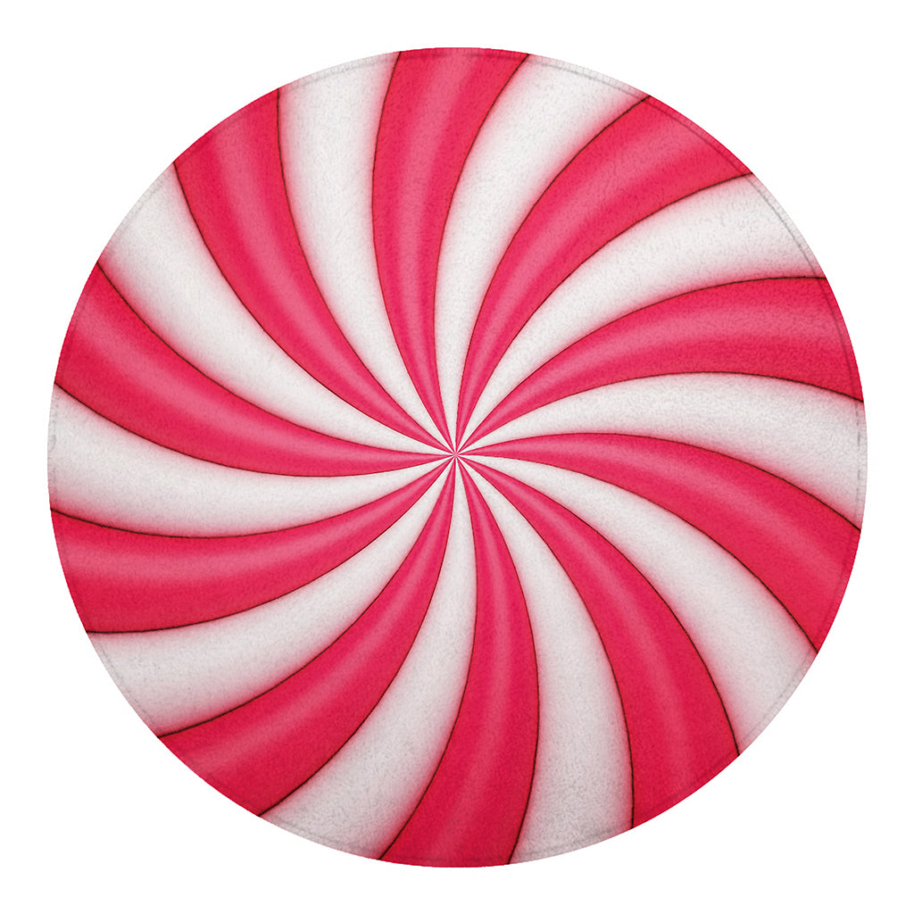 Pink Swirl Candy Print Round Blanket