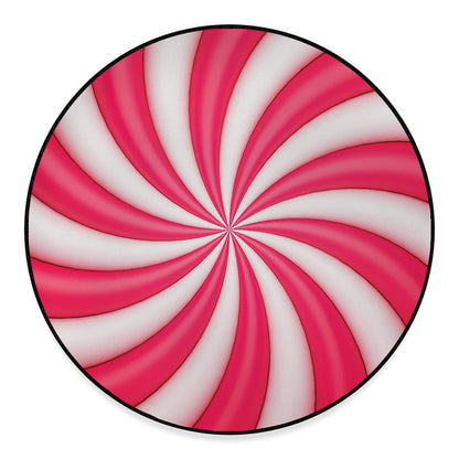Pink Swirl Candy Print Round Floor Mat
