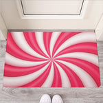Pink Swirl Candy Print Rubber Doormat