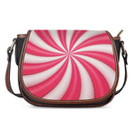 Pink Swirl Candy Print Saddle Bag