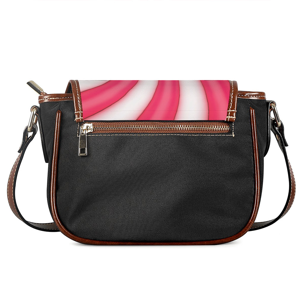 Pink Swirl Candy Print Saddle Bag
