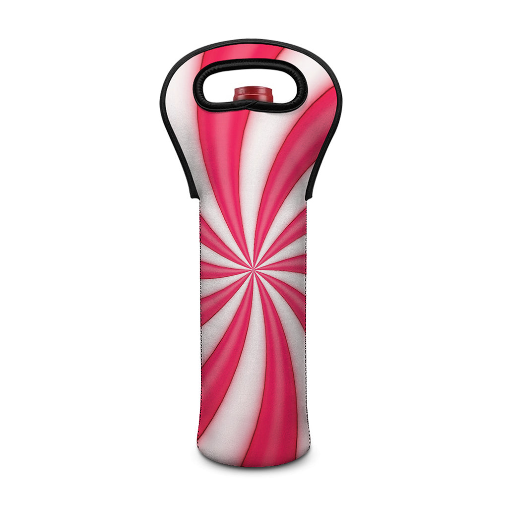 Pink Swirl Candy Print Single Neoprene Wine Tote