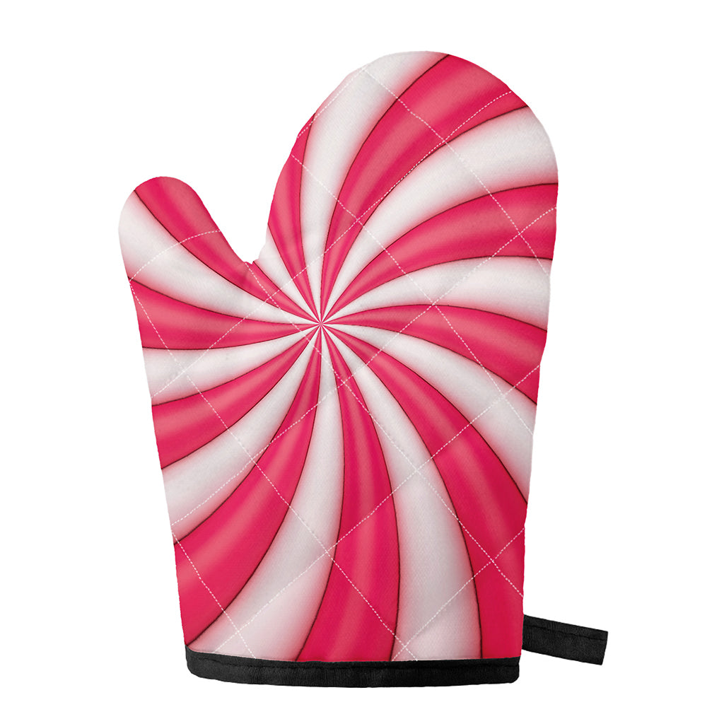 Pink Swirl Candy Print Single Oven Mitt