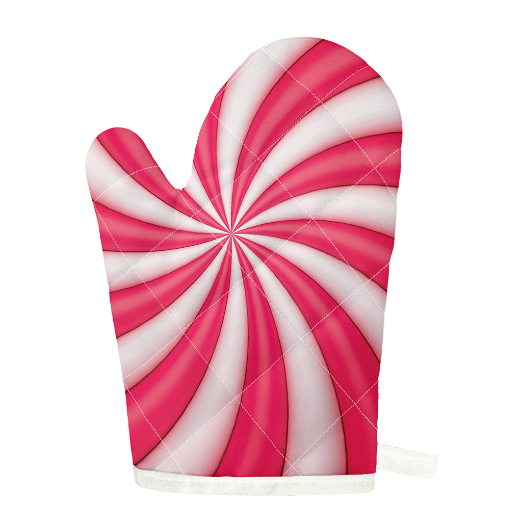 Pink Swirl Candy Print Single Oven Mitt