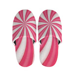 Pink Swirl Candy Print Slippers