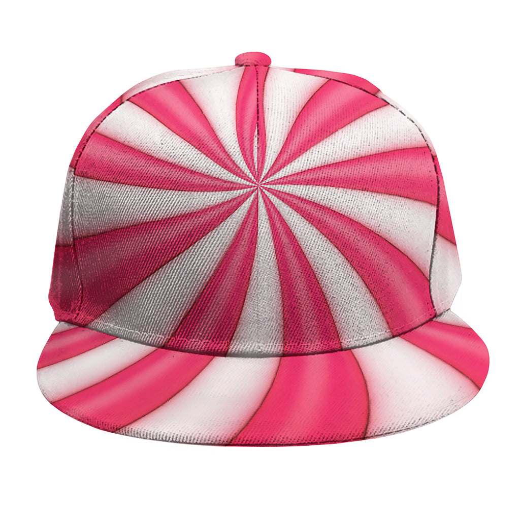 Pink Swirl Candy Print Snapback Cap