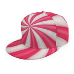 Pink Swirl Candy Print Snapback Cap