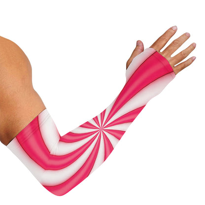 Pink Swirl Candy Print Sun Protection Arm Sleeves