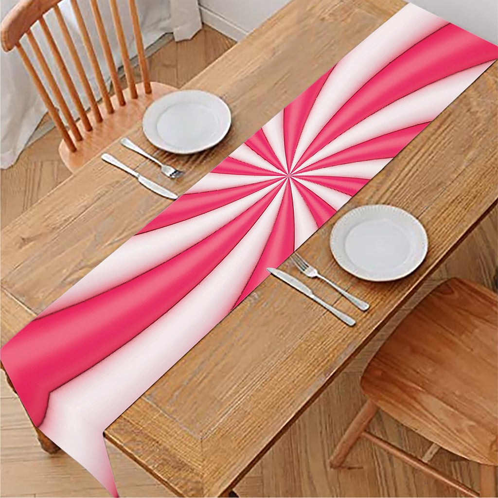 Pink Swirl Candy Print Table Runner