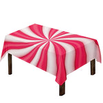 Pink Swirl Candy Print Tablecloth