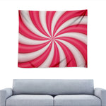 Pink Swirl Candy Print Tapestry