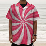 Pink Swirl Candy Print Textured Short Sleeve Shirt