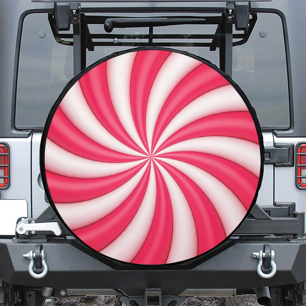 Pink Swirl Candy Print Tire Cover