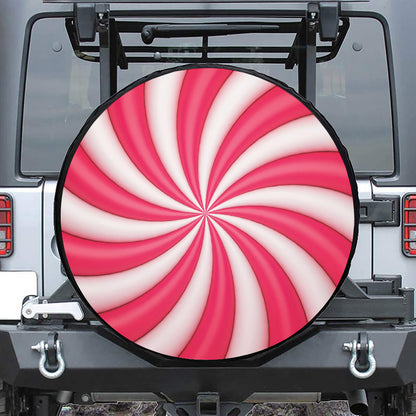 Pink Swirl Candy Print Tire Cover