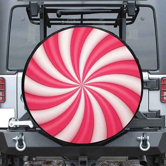 Pink Swirl Candy Print Tire Cover