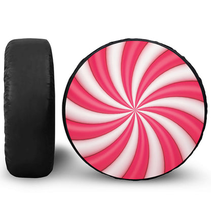 Pink Swirl Candy Print Tire Cover