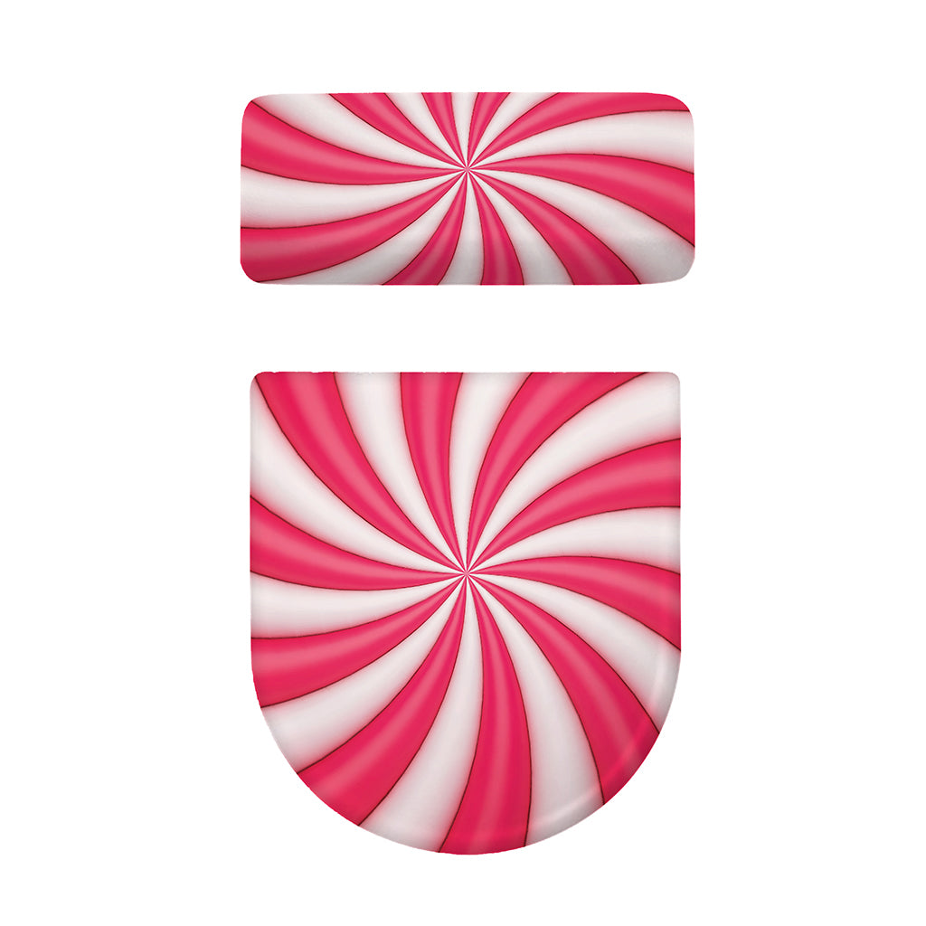 Pink Swirl Candy Print Toilet Lid And Tank Cover Set
