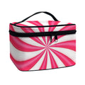 Pink Swirl Candy Print Travel Makeup Bag