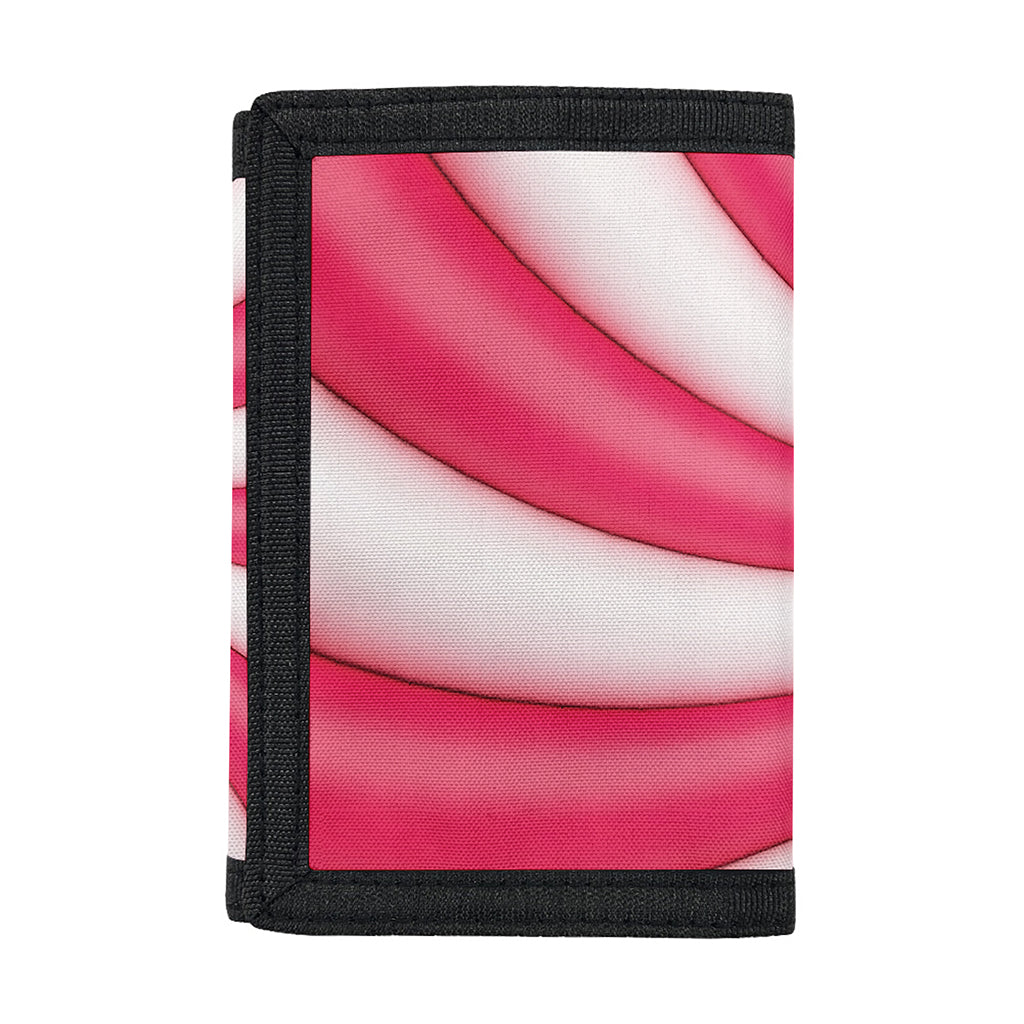 Pink Swirl Candy Print Trifold Wallet