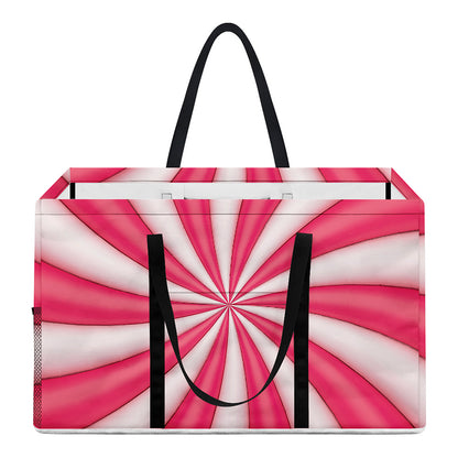 Pink Swirl Candy Print Utility Tote Bag