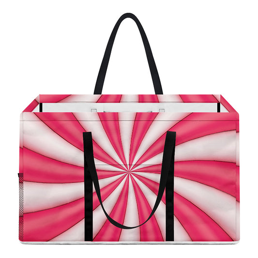 Pink Swirl Candy Print Utility Tote Bag