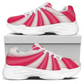 Pink Swirl Candy Print White Chunky Shoes