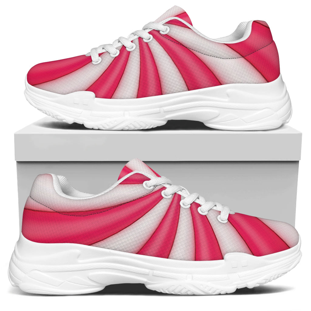 Pink Swirl Candy Print White Chunky Shoes