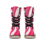 Pink Swirl Candy Print Winter Boots
