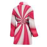 Pink Swirl Candy Print Women's Bathrobe