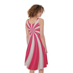 Pink Swirl Candy Print Women's Sleeveless Dress