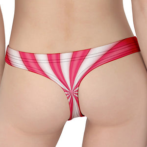 Pink Swirl Candy Print Women's Thong