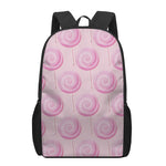 Pink Swirl Lollipop Pattern Print 17 Inch Backpack