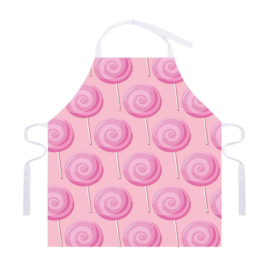 Pink Swirl Lollipop Pattern Print Adjustable Apron